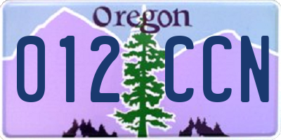 OR license plate 012CCN