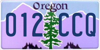 OR license plate 012CCQ