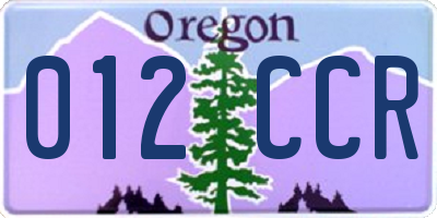 OR license plate 012CCR