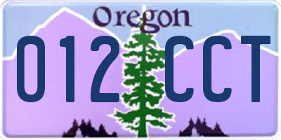 OR license plate 012CCT