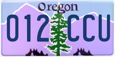 OR license plate 012CCU