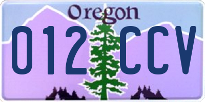 OR license plate 012CCV