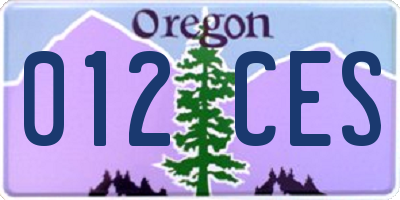 OR license plate 012CES