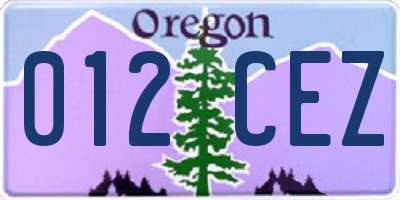 OR license plate 012CEZ