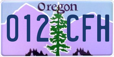 OR license plate 012CFH