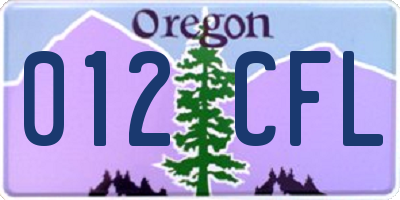 OR license plate 012CFL