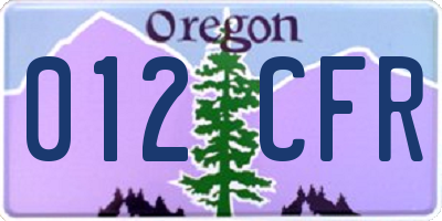 OR license plate 012CFR