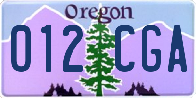 OR license plate 012CGA