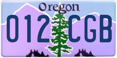 OR license plate 012CGB