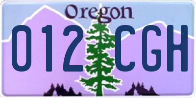 OR license plate 012CGH