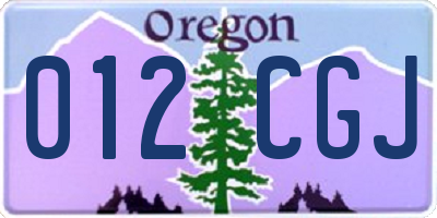 OR license plate 012CGJ