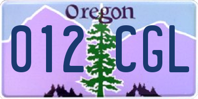OR license plate 012CGL