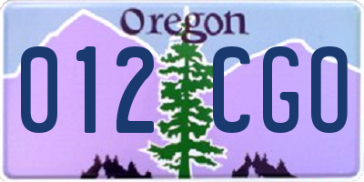 OR license plate 012CGO