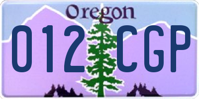 OR license plate 012CGP