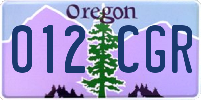 OR license plate 012CGR