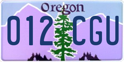 OR license plate 012CGU