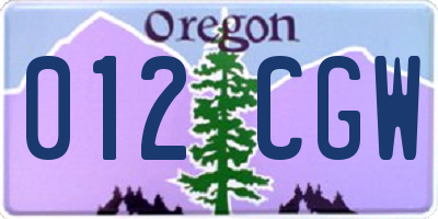 OR license plate 012CGW