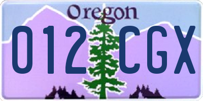OR license plate 012CGX