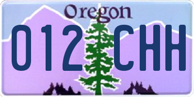 OR license plate 012CHH