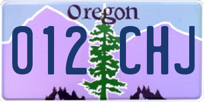 OR license plate 012CHJ