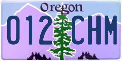 OR license plate 012CHM