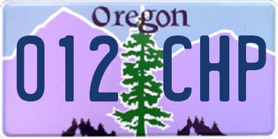 OR license plate 012CHP