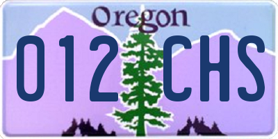 OR license plate 012CHS
