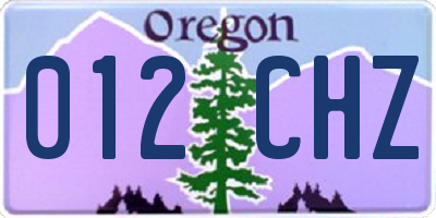 OR license plate 012CHZ