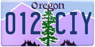 OR license plate 012CIY