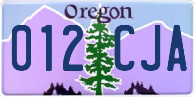 OR license plate 012CJA