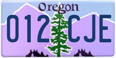 OR license plate 012CJE