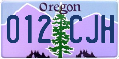 OR license plate 012CJH