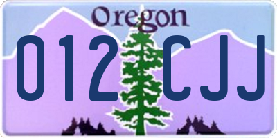 OR license plate 012CJJ