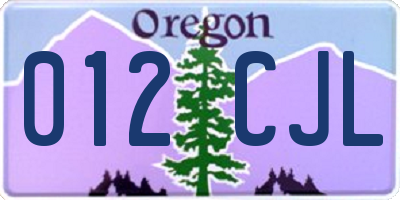 OR license plate 012CJL