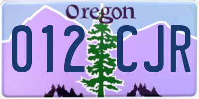 OR license plate 012CJR