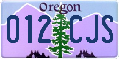 OR license plate 012CJS