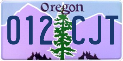 OR license plate 012CJT