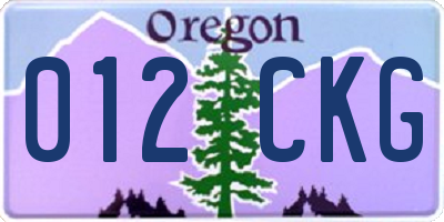OR license plate 012CKG