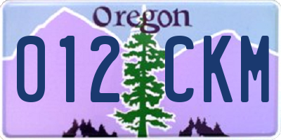 OR license plate 012CKM