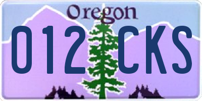 OR license plate 012CKS