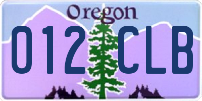 OR license plate 012CLB