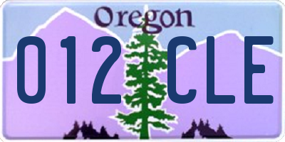 OR license plate 012CLE