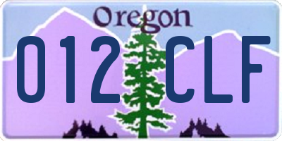 OR license plate 012CLF