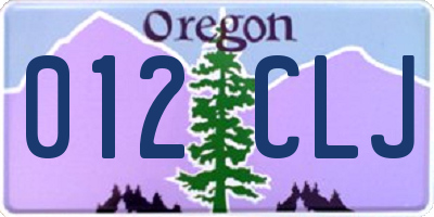 OR license plate 012CLJ