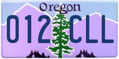 OR license plate 012CLL