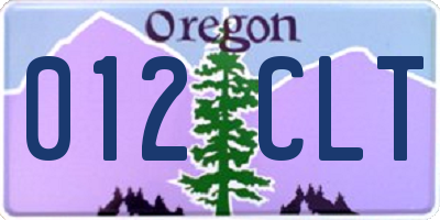 OR license plate 012CLT