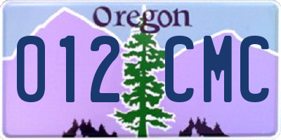 OR license plate 012CMC