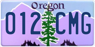 OR license plate 012CMG