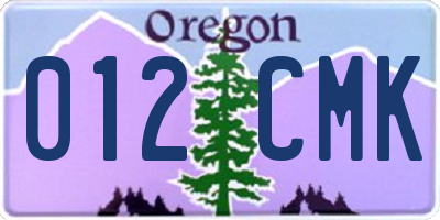 OR license plate 012CMK