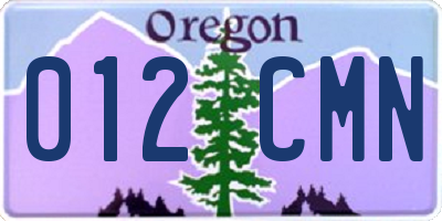 OR license plate 012CMN